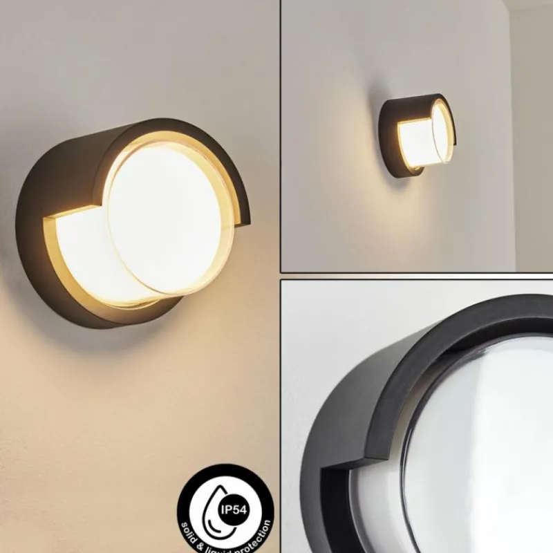 hofstein Applique murale d'extérieur Vurey LED Noir, 1 lumière