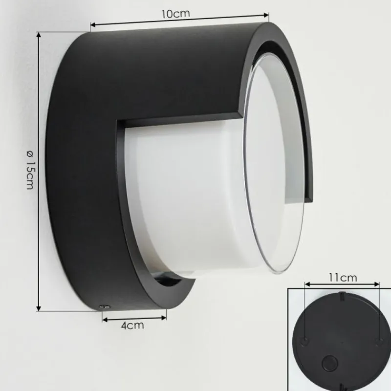 hofstein Applique murale d'extérieur Vurey LED Noir, 1 lumière