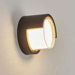 hofstein Applique murale d'extérieur Vurey LED Noir, 1 lumière