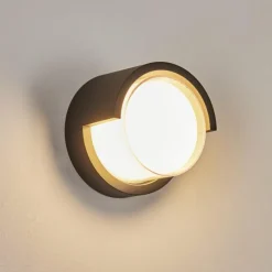 hofstein Applique murale d'extérieur Vurey LED Noir, 1 lumière