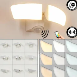 hofstein Applique murale d'extérieur Carnetin LED Blanc, 2 lumières, Détecteur de mouvement