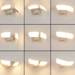 hofstein Applique murale d'extérieur Carnetin LED Blanc, 2 lumières, Détecteur de mouvement