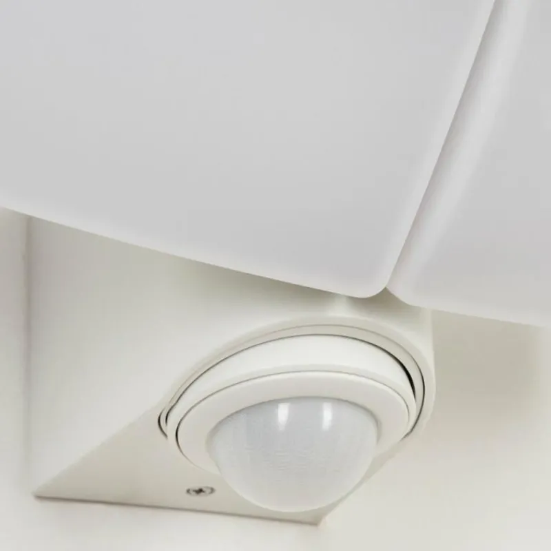 hofstein Applique murale d'extérieur Carnetin LED Blanc, 2 lumières, Détecteur de mouvement