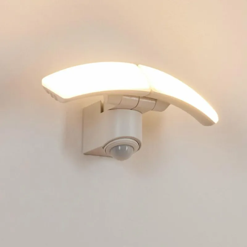 hofstein Applique murale d'extérieur Carnetin LED Blanc, 2 lumières, Détecteur de mouvement