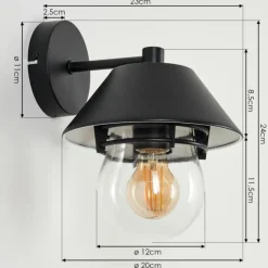 Lampes Vintages & Rétros-hofstein Applique murale d'extérieur Penhars Noir, 1 lumière