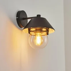 Lampes Vintages & Rétros-hofstein Applique murale d'extérieur Penhars Noir, 1 lumière