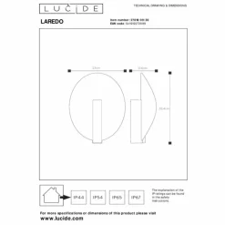 Luminaires Lucide Applique murale d'extérieur Lucide LAREDO LED Noir, 1 lumière
