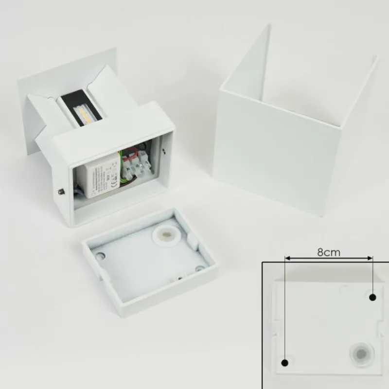 hofstein Applique murale d'extérieur Tamarin LED Blanc, 2 lumières