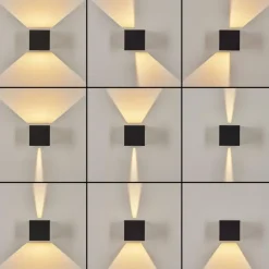 hofstein Applique murale d'extérieur Tamarin LED Noir, 2 lumières