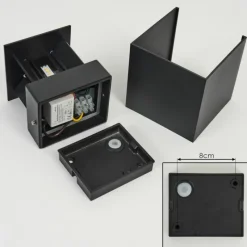 hofstein Applique murale d'extérieur Tamarin LED Noir, 2 lumières