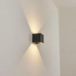 hofstein Applique murale d'extérieur Tamarin LED Noir, 2 lumières