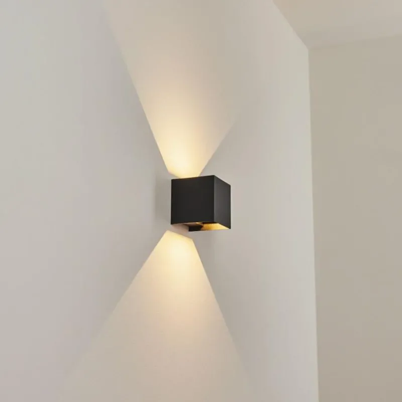 hofstein Applique murale d'extérieur Tamarin LED Noir, 2 lumières