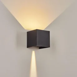 hofstein Applique murale d'extérieur Tamarin LED Noir, 2 lumières