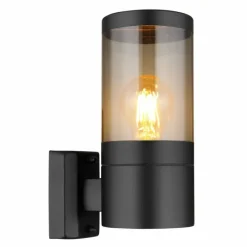 Suspension Verre Fumé-Luminaires Globo Lighting Applique murale d'extérieur Globo XELOO Noir, 1 lumière