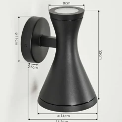 hofstein Applique murale d'extérieur Verberie Noir, 2 lumières