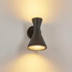 hofstein Applique murale d'extérieur Verberie Noir, 2 lumières