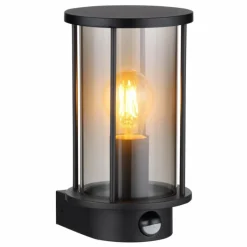 Suspension Verre Fumé-Luminaires Globo Lighting Applique murale d'extérieur Globo GRACEY Noir, 1 lumière, Détecteur de mouvement