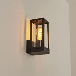 Lampes Vintages & Rétros-hofstein Applique murale d'extérieur Palanga Noir, 1 lumière