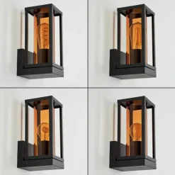 Lampes Vintages & Rétros-hofstein Applique murale d'extérieur Palanga Noir, 1 lumière