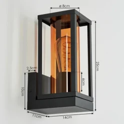 Lampes Vintages & Rétros-hofstein Applique murale d'extérieur Palanga Noir, 1 lumière