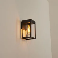 Lampes Vintages & Rétros-hofstein Applique murale d'extérieur Palanga Noir, 1 lumière