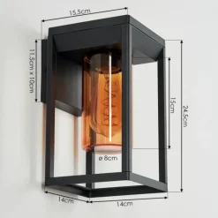 Lampes Vintages & Rétros-hofstein Applique murale d'extérieur Palanga Noir, 1 lumière