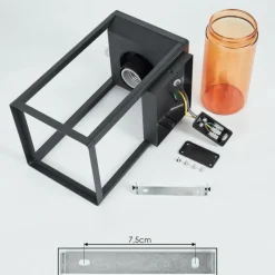 Lampes Vintages & Rétros-hofstein Applique murale d'extérieur Palanga Noir, 1 lumière