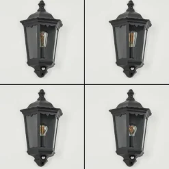 Luminaires Rustiques-hofstein Applique murale d'extérieur Hongkong Noir, 1 lumière, Détecteur de mouvement