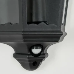 Luminaires Rustiques-hofstein Applique murale d'extérieur Hongkong Noir, 1 lumière, Détecteur de mouvement