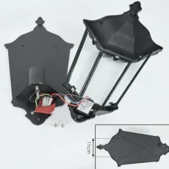 Luminaires Rustiques-hofstein Applique murale d'extérieur Hongkong Noir, 1 lumière, Détecteur de mouvement