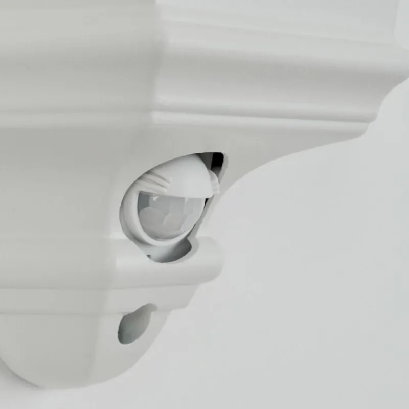 Luminaires Rustiques-hofstein Applique murale d'extérieur Hongkong Blanc, 1 lumière, Détecteur de mouvement