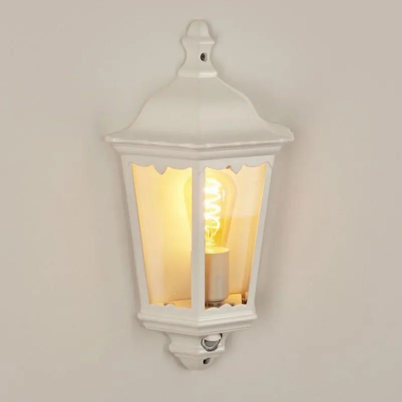 Luminaires Rustiques-hofstein Applique murale d'extérieur Hongkong Blanc, 1 lumière, Détecteur de mouvement