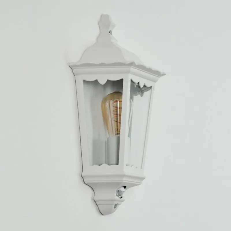 Luminaires Rustiques-hofstein Applique murale d'extérieur Hongkong Blanc, 1 lumière, Détecteur de mouvement