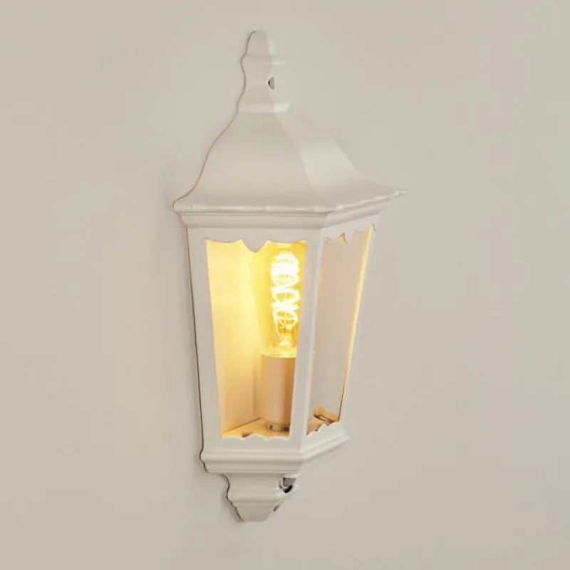 Luminaires Rustiques-hofstein Applique murale d'extérieur Hongkong Blanc, 1 lumière, Détecteur de mouvement