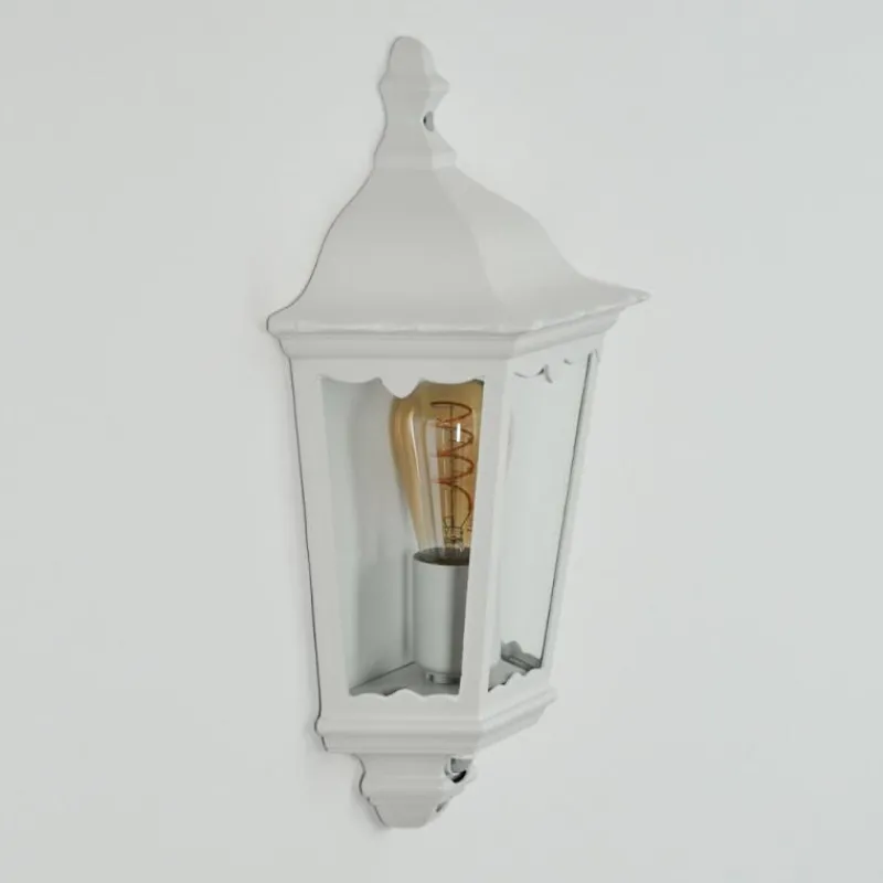 Luminaires Rustiques-hofstein Applique murale d'extérieur Hongkong Blanc, 1 lumière, Détecteur de mouvement