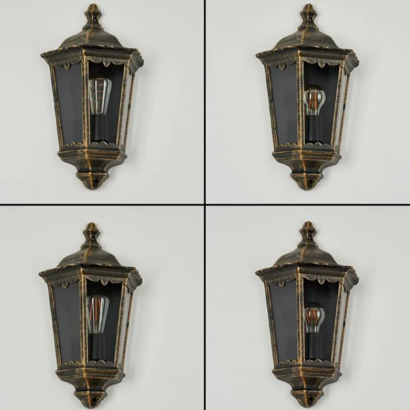 Luminaires Rustiques-hofstein Applique murale d'extérieur Hongkong Brun, Or, 1 lumière