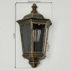 Luminaires Rustiques-hofstein Applique murale d'extérieur Hongkong Brun, Or, 1 lumière