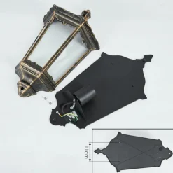 Luminaires Rustiques-hofstein Applique murale d'extérieur Hongkong Brun, Or, 1 lumière