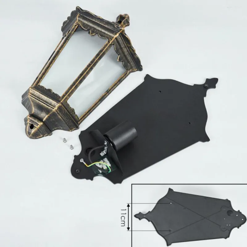 Luminaires Rustiques-hofstein Applique murale d'extérieur Hongkong Brun, Or, 1 lumière