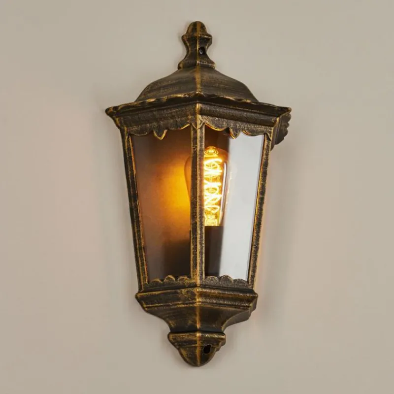 Luminaires Rustiques-hofstein Applique murale d'extérieur Hongkong Brun, Or, 1 lumière