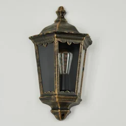 Luminaires Rustiques-hofstein Applique murale d'extérieur Hongkong Brun, Or, 1 lumière