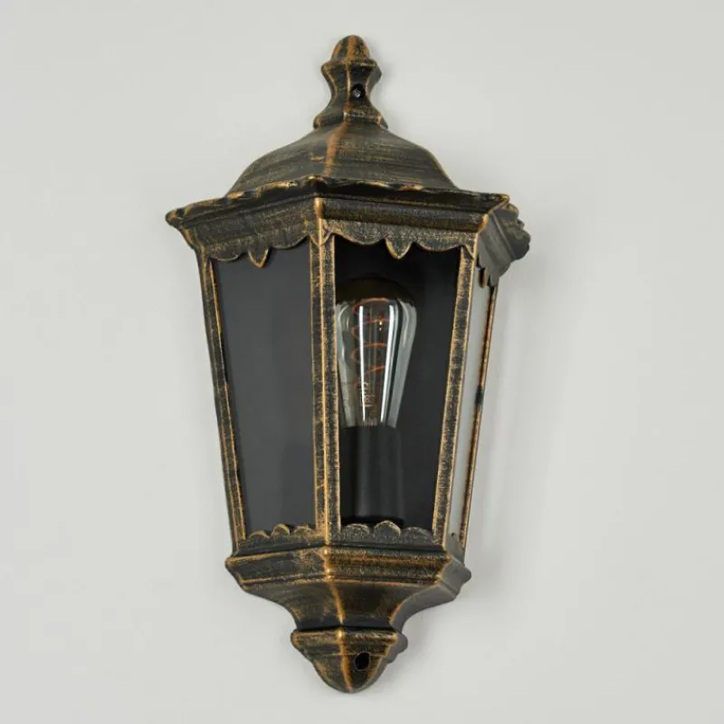 Luminaires Rustiques-hofstein Applique murale d'extérieur Hongkong Brun, Or, 1 lumière