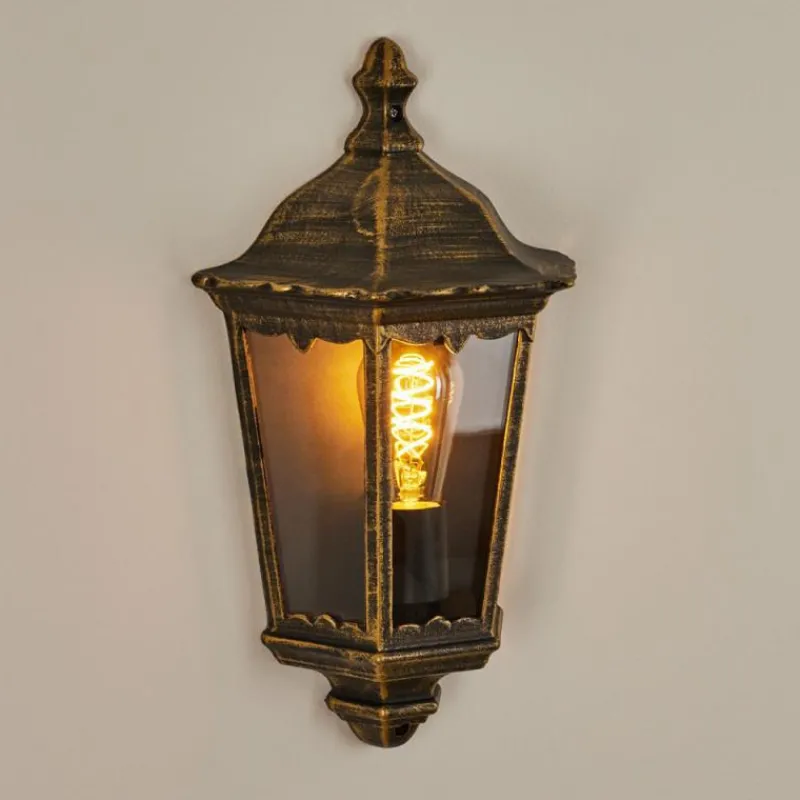 Luminaires Rustiques-hofstein Applique murale d'extérieur Hongkong Brun, Or, 1 lumière