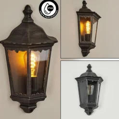 Luminaires Rustiques-hofstein Applique murale d'extérieur Hongkong Noir, Argenté, 1 lumière