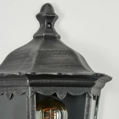 Luminaires Rustiques-hofstein Applique murale d'extérieur Hongkong Noir, Argenté, 1 lumière