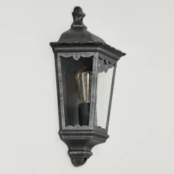 Luminaires Rustiques-hofstein Applique murale d'extérieur Hongkong Noir, Argenté, 1 lumière