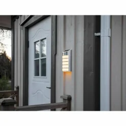 Luminaires Eglo Applique murale d'extérieur Eglo Z_SOLAR LED Argenté, 1 lumière, Détecteur de mouvement