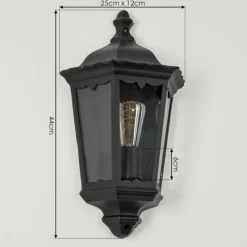 Luminaires Rustiques-hofstein Applique murale d'extérieur Hongkong Noir, 1 lumière