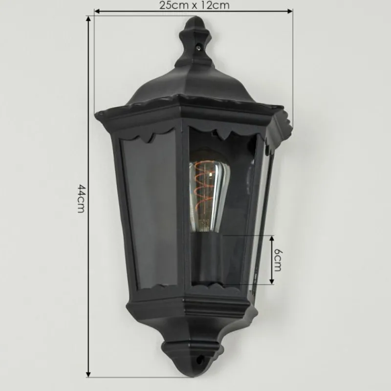 Luminaires Rustiques-hofstein Applique murale d'extérieur Hongkong Noir, 1 lumière