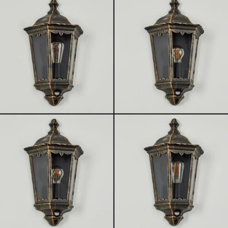 Luminaires Rustiques-hofstein Applique murale d'extérieur Hongkong Brun, Or, 1 lumière